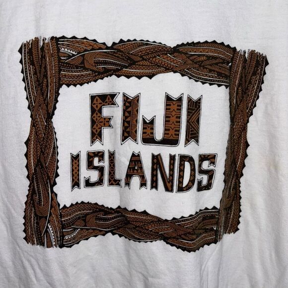 crazy jack mens xxl fiji islands white crew neck short sleeve t-shirt - Picture 8 of 10